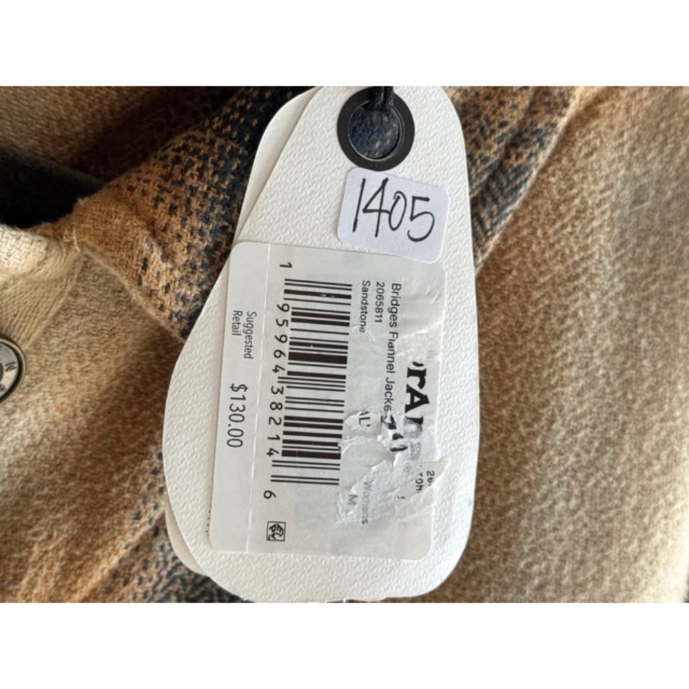 Prana Bridges Flannel Jacket Sandstone Plaid Quilted Lining Womens M NEW - Picture 10 of 11